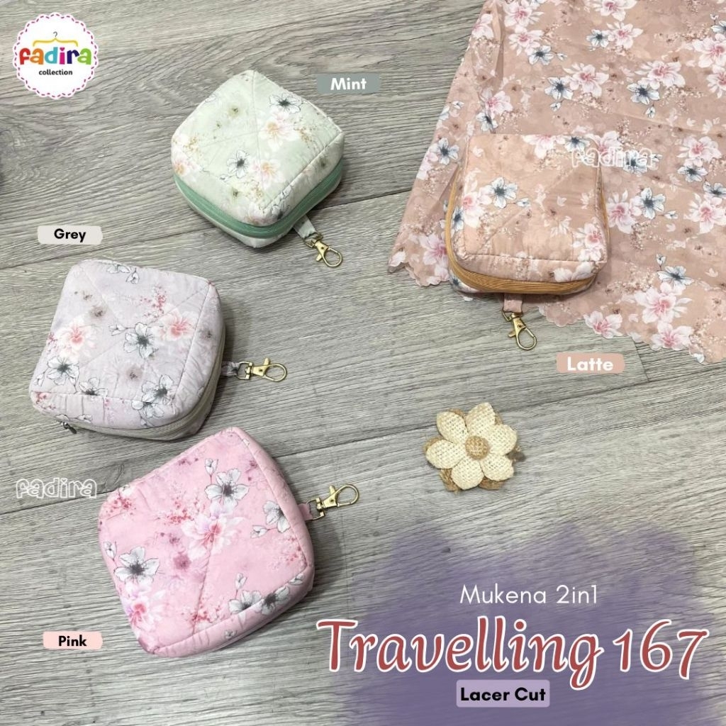 Mukena Travelling Motif/Mukena Parasut Korea/Mukena Travel/Mukena pouch/Mukena Parasut