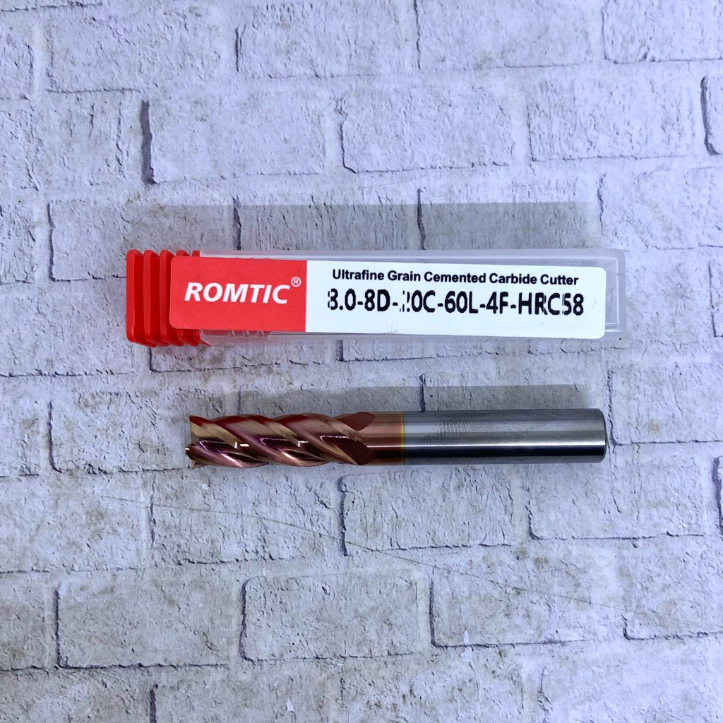Endmill 8 mm carbide HRC55 original baru..Endmill 8mm