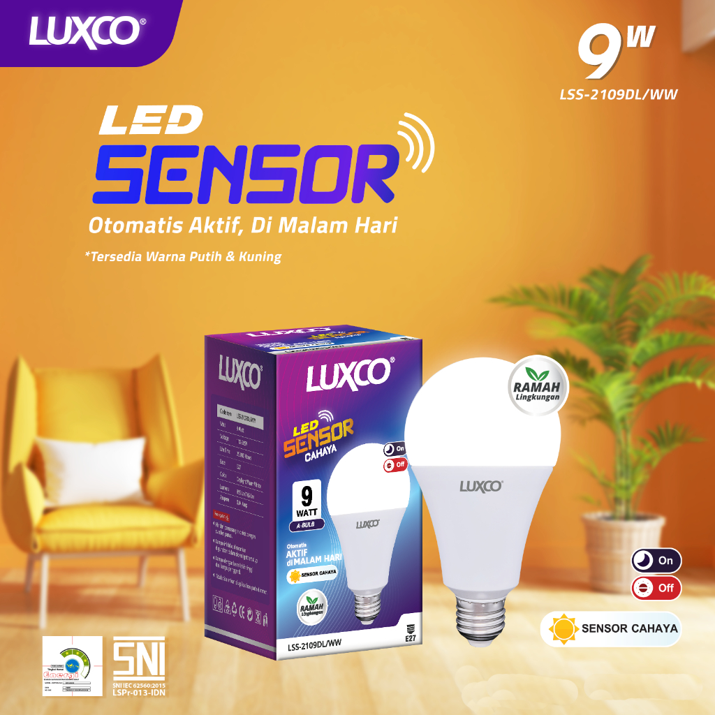 LAMPU LED SENSOR CAHAYA MATAHARI, OTOMATIS NYALA SAAT GELAP DAN MATI SAAT PAGI, HEMAT LISTRIK