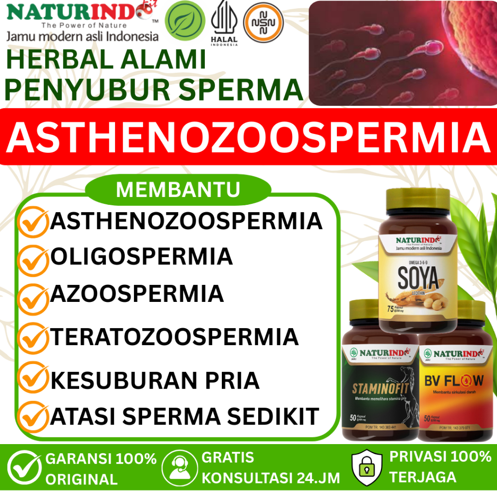 Obat Herbal Asthenozoospermia Gerak Sperma Lambat Pengental Sperma Penyubur Sperma NATURINDO