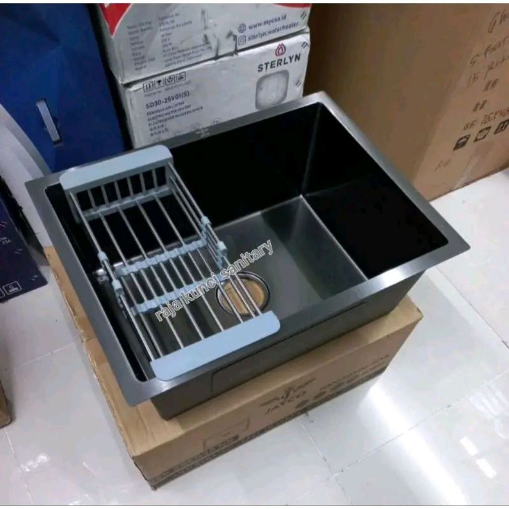 Kichen Sink Undermount 6045 Hitam Black/Kitchen Sink Undermount 6045 Stainless Hitam Black