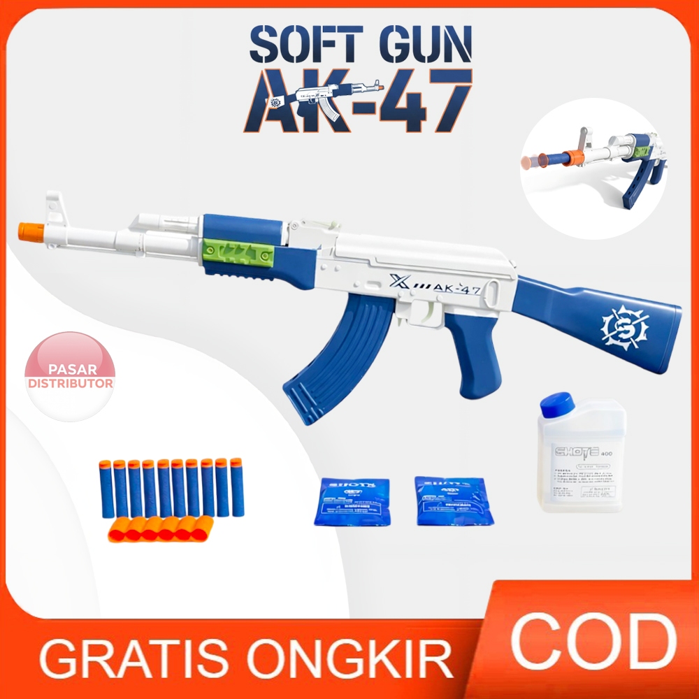 Pasar Distributor 502-13 SOFT GUN BATTLE AK-47 Mainan Tembakan Busa Edukatif Anak Manual
