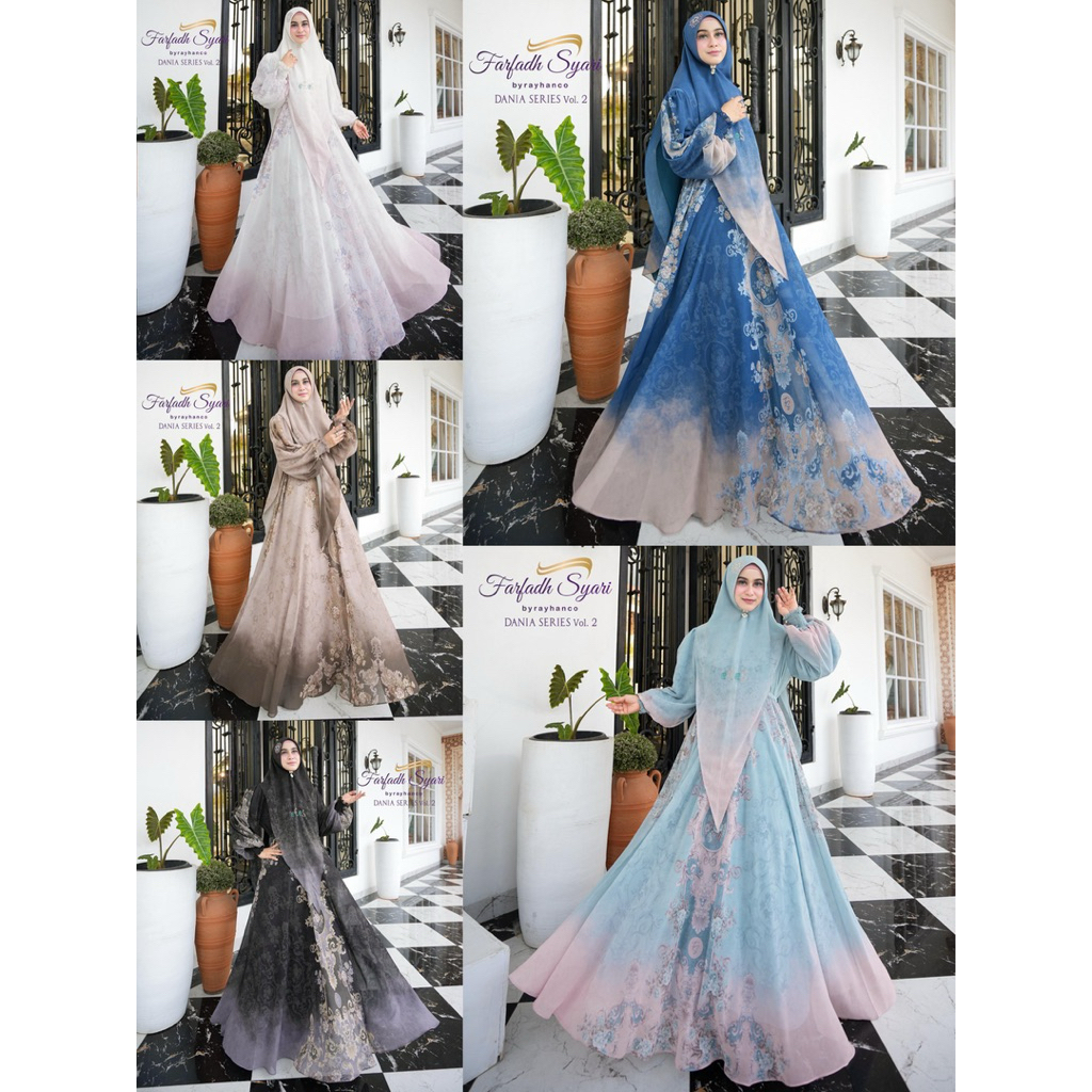 Dania Series Vol 2 Farfadh Syari by Rayhanco Ceruti Babydoll Premium Import Anggun Elegan Cantik