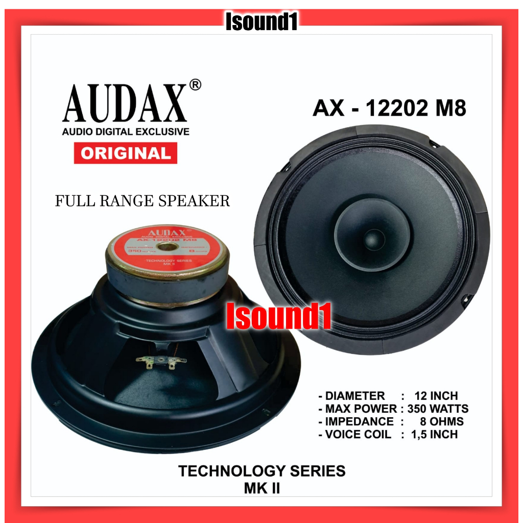 SPEAKER AUDAX 12 INCH AX-12202 M8 AX 12202 AX12202 FULL RANGE ORIGINAL