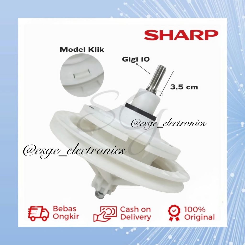 GEARBOX MESIN CUCI SHARP PULLY BESAR GIGI 10 GEARBOX GERIGI 10 PULLY BESAR GEARBOX SHARP DUA TABUNG 