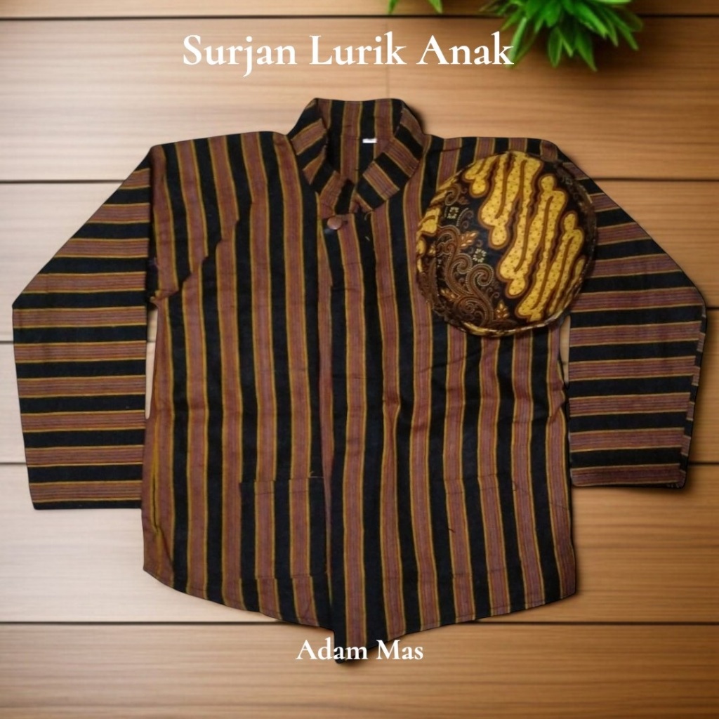 Baju Surjan Lurik Anak Bahan Tenun Surjan Anak Laki Laki Usia 2-10 Tahun Baju Surjan Adat Jawa Anak