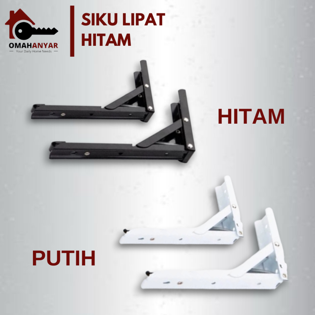 1 PASANG Siku Lipat Fold Bracket Meja Rias Laptop Rak Portable Putih-Hitam
