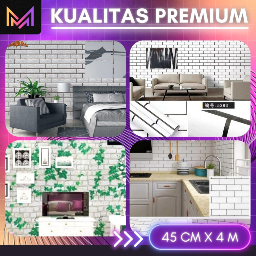 Wallpaper Dinding Aesthetic Wallpaper Dinding Motif Bata Putih Wallpaper Dinding Kamar Aesthetic Wal