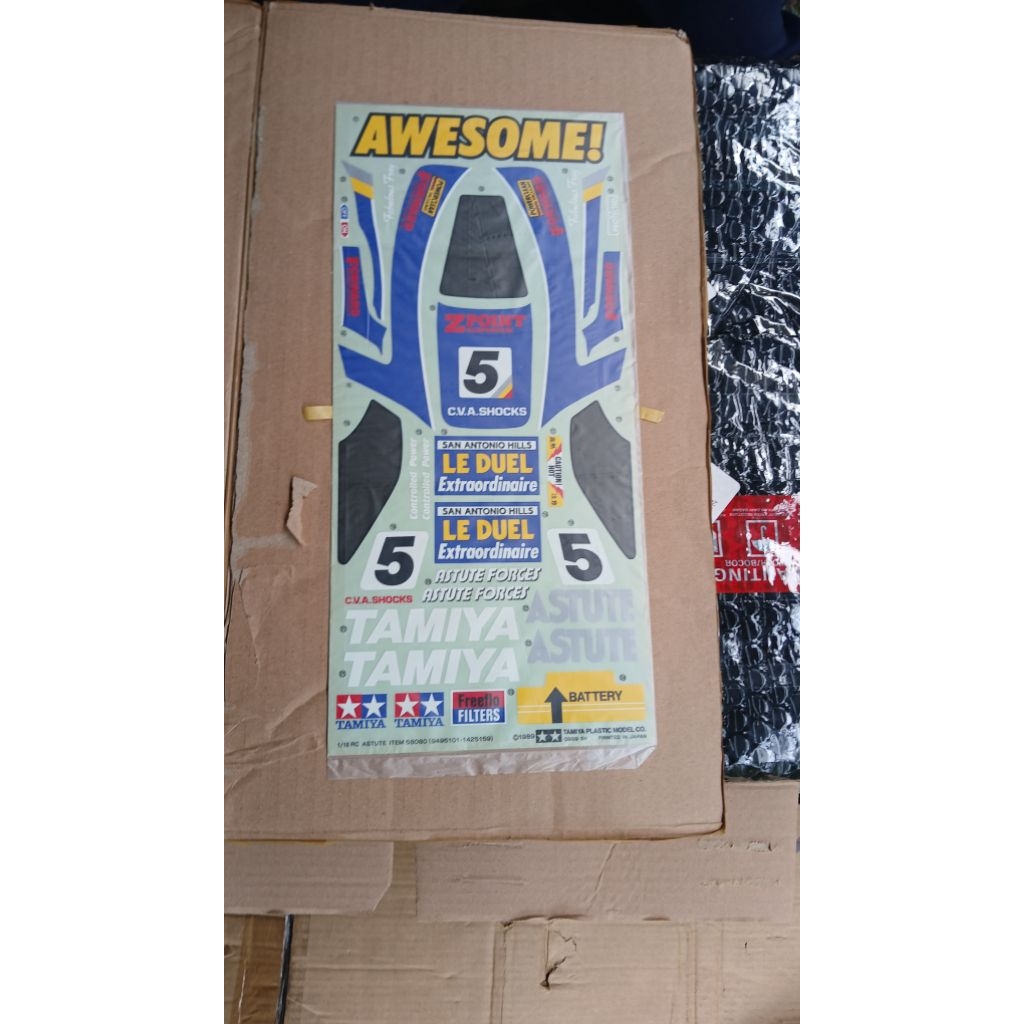 STICKER/DECAL TAMIYA ASTUTE 1/10 TAHUN 1990 ORIGINAL TAMIYA