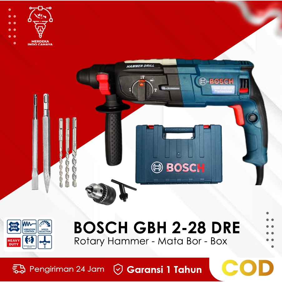 PROMO TERMURAH Bosch GBH 2-28 DFV Rotary Hammer / Mesin Bor Bobok Beton SDS Plus 28 mm
