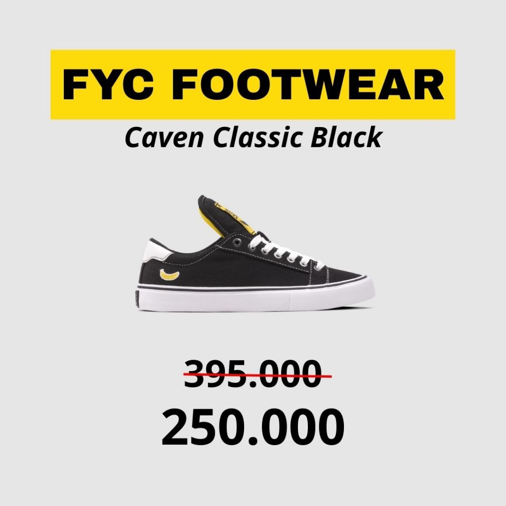 FYC FOOTWEAR - CAVEN CLASSIC BLACK YOUTH | SEPATU ANAK | SEPATU VULCANIZED