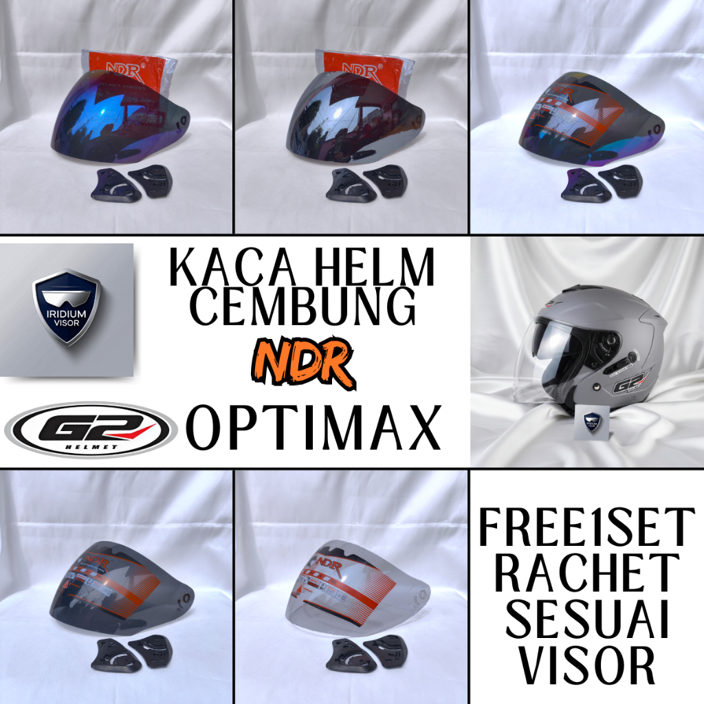 Kaca Helm G2OPTIMAX Visor Helmet CEMBUNG venom open g2optimax NDR helmet iridium murah