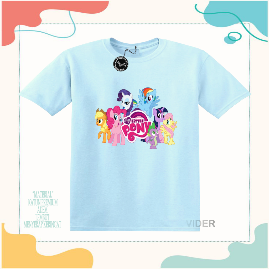 Kaos anak perempuan gambar kuda pony/baju anak perempuan karakter kuda pony