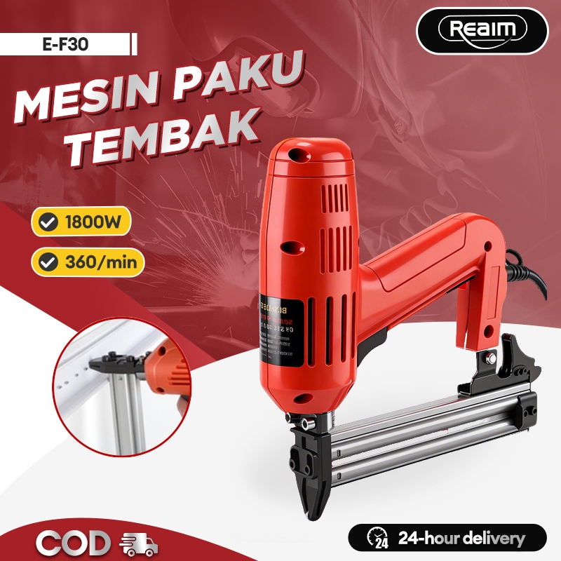 Reaim Mesin Paku Tembak F30 Pistol Paku Brushless/Pistol Pengencang Nail Gun Cordless Nailer Mesin P