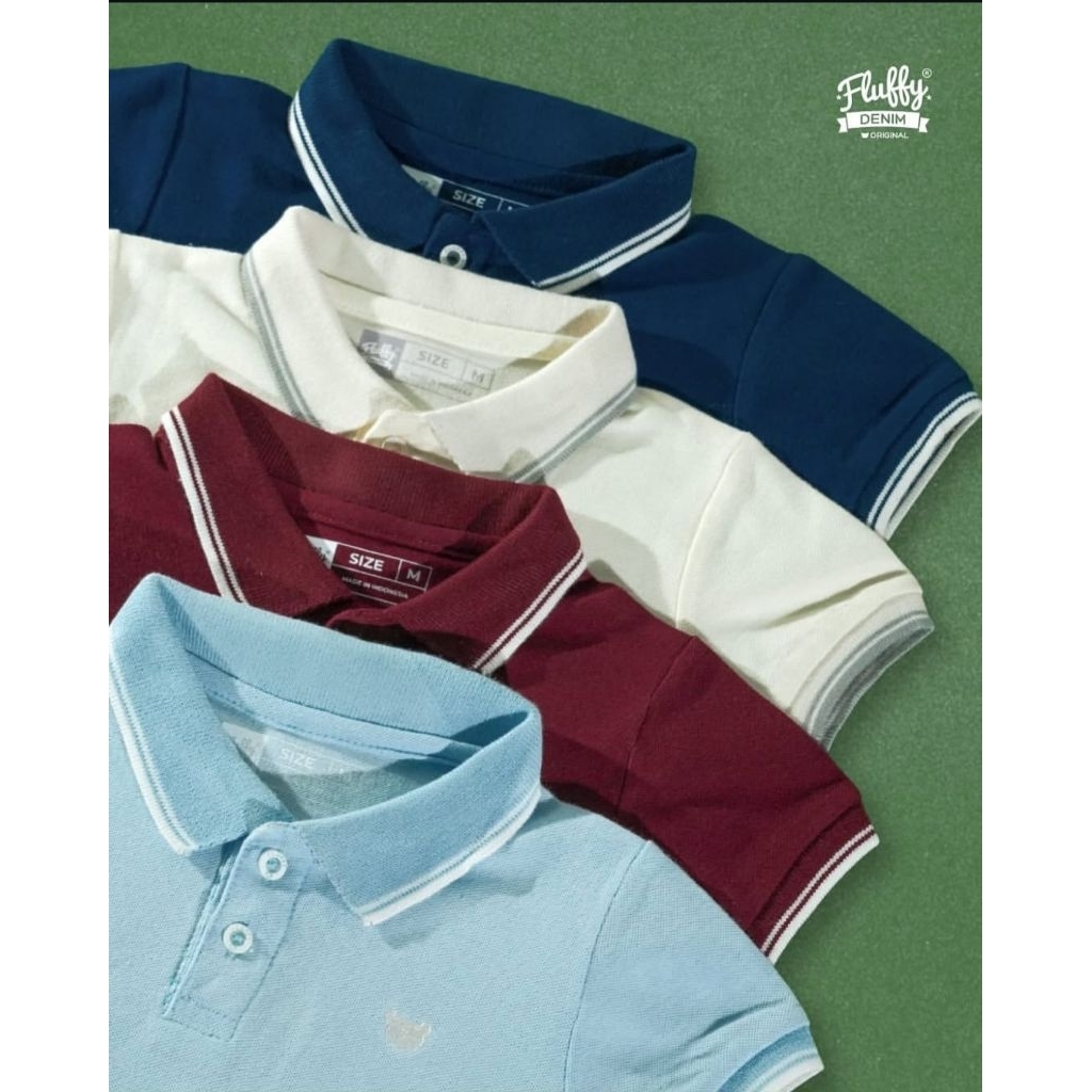 Fluffy Polo Anak - Wangki Polo Shirt - Fluffy Denim.