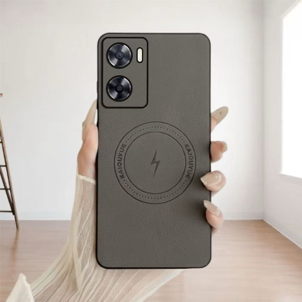 NEW Casing Oppo A57 A77s  Premium Magsafe Leather Luxury Magnetic