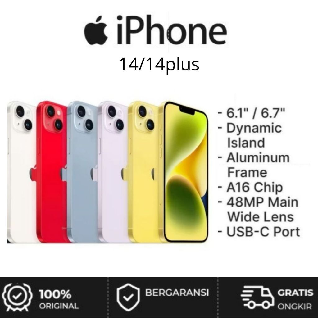 Hp APPLE IPhone14/14 PLUS 128GB/256GB Mulus 99-100% Original SecondSECOND ORIGINAL FULLSET