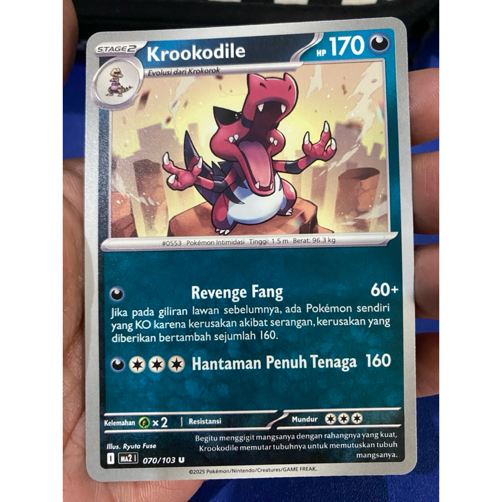 POKEMON CARD TCG KROOKODILE MA2 070/103 KARTU POKEMON INDONESIA
