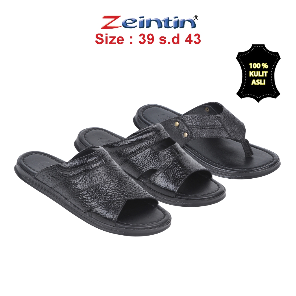 Zeintin - Sandal Pria Zeintin Bahan Kulit Fashion Pria Sandal Pria Selop Pria Sendal Pria BK