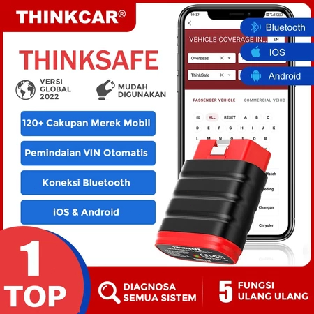 Thinkcar Thinksafe OBDII Bluetooth Scanner Mobil OBD2 Bluetooth Scanner Read Erase Code Reader Car