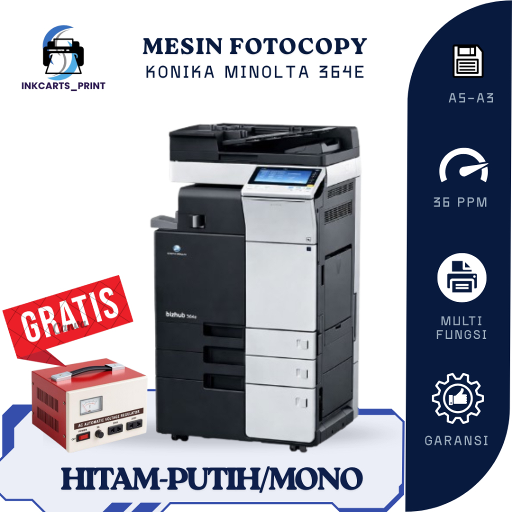 Konica Minolta bizhub 364e – Mesin Fotokopi A3 Multifungsi