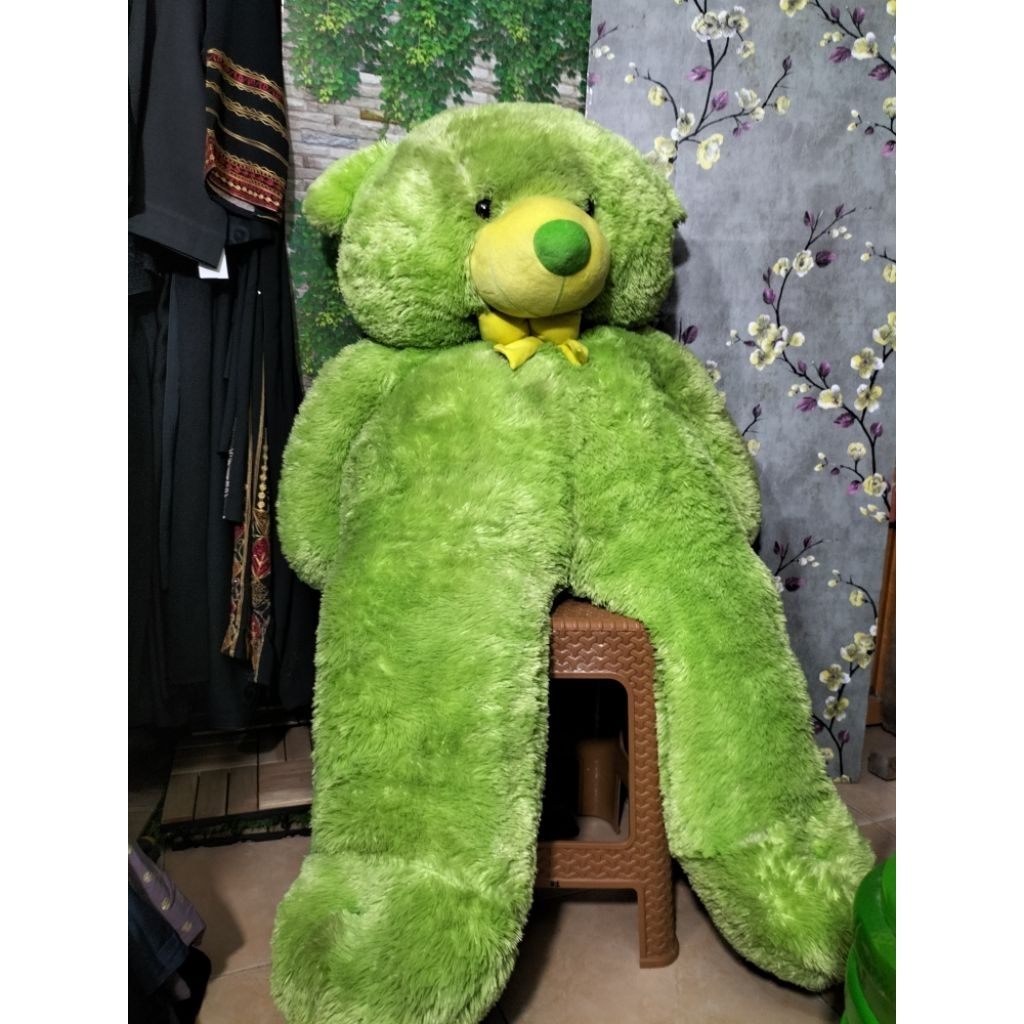 Boneka Tedy Bear jumbo warna hijau premium ukuran 2 meter