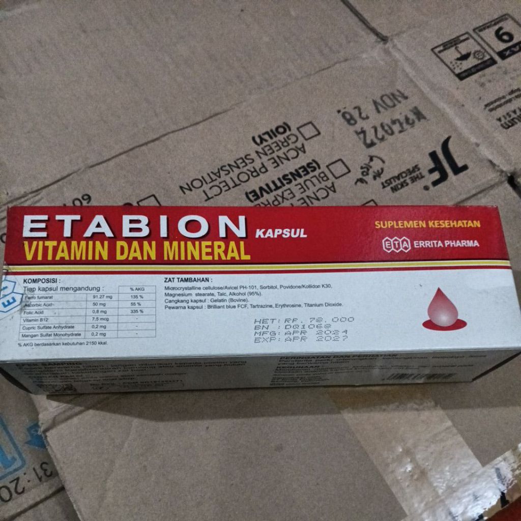 Etabion 100 kapsul vitamin dan mineral
