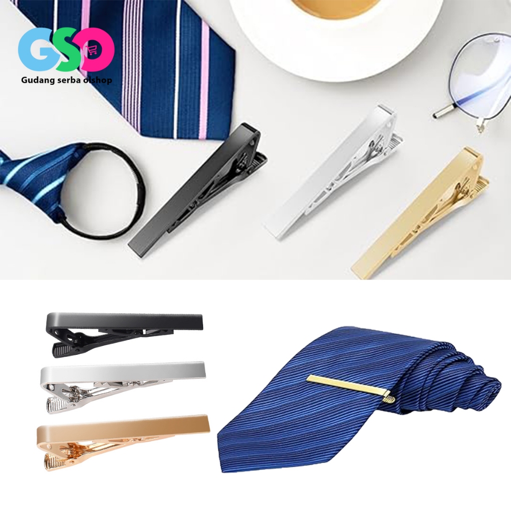 Jepit Dasi Penjepit Dasi Jepitan Dasi Silver/Gold/Hitam Dasi Casual Pin Dasi