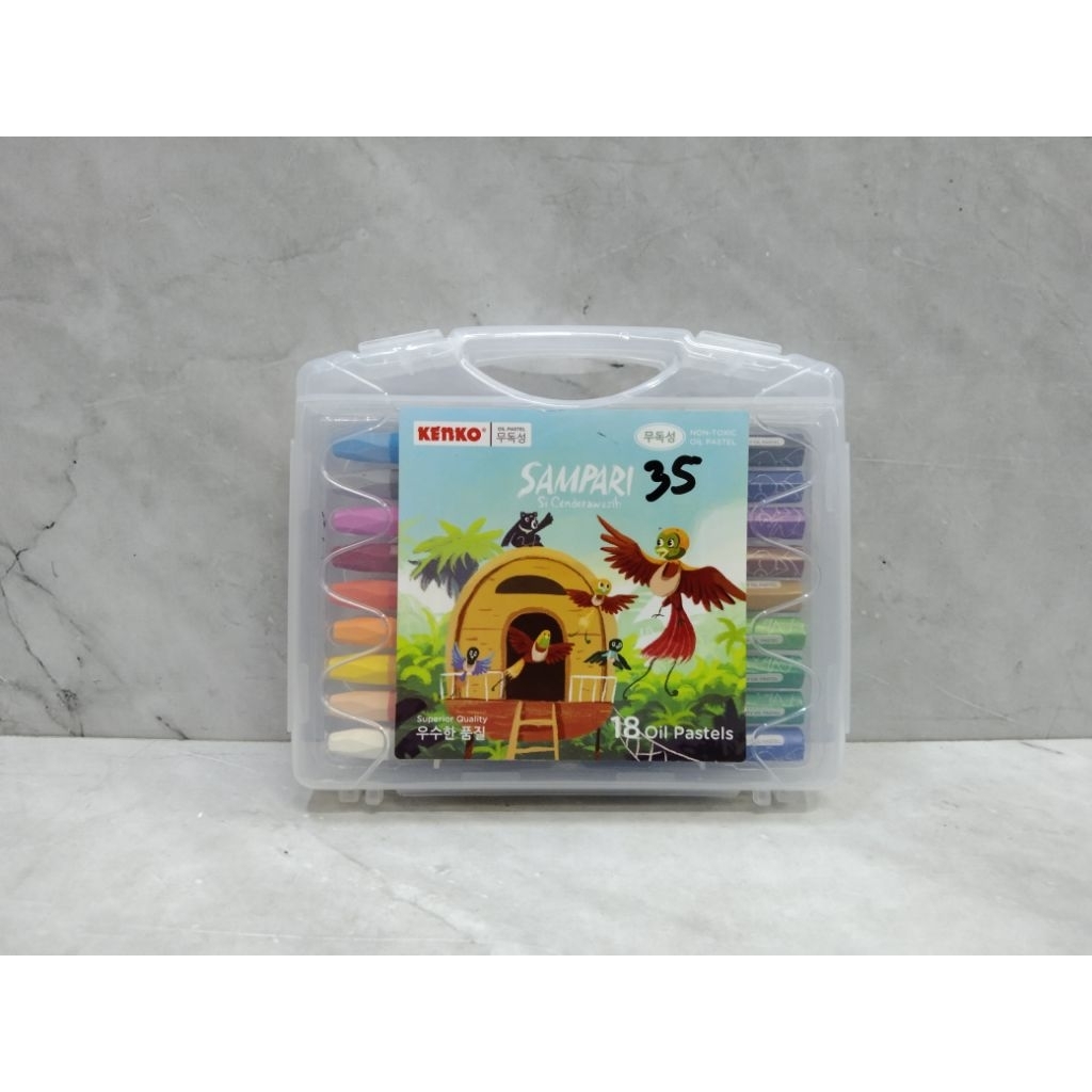 CRAYON KENKO ISI 18 WARNA / OIL PASTELS ISI 18 WARNA - KENKO
