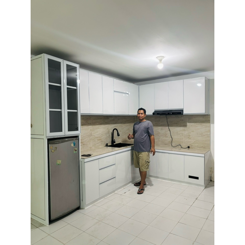 kitchen set aluminium per m atas bawah full assesoris