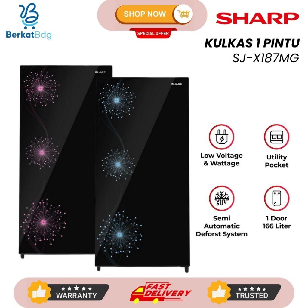 LEMARI ES SHARP SJX 187 / KULKAS 1 PINTU SHARP