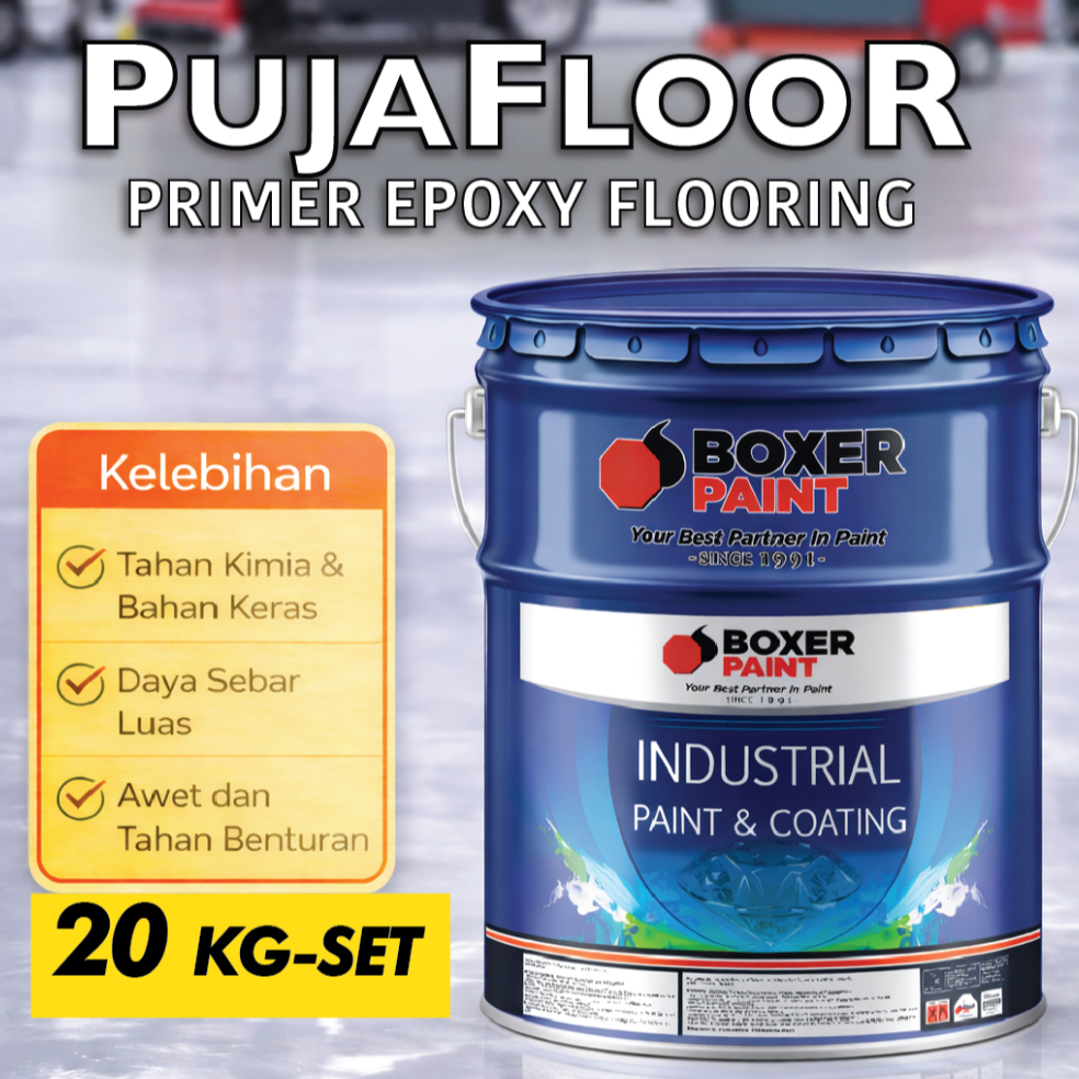 Cat Dasar Epoxy Lantai Beton PUJAFLOOR PRIMER Epoxy Flooring (20 kg-set)