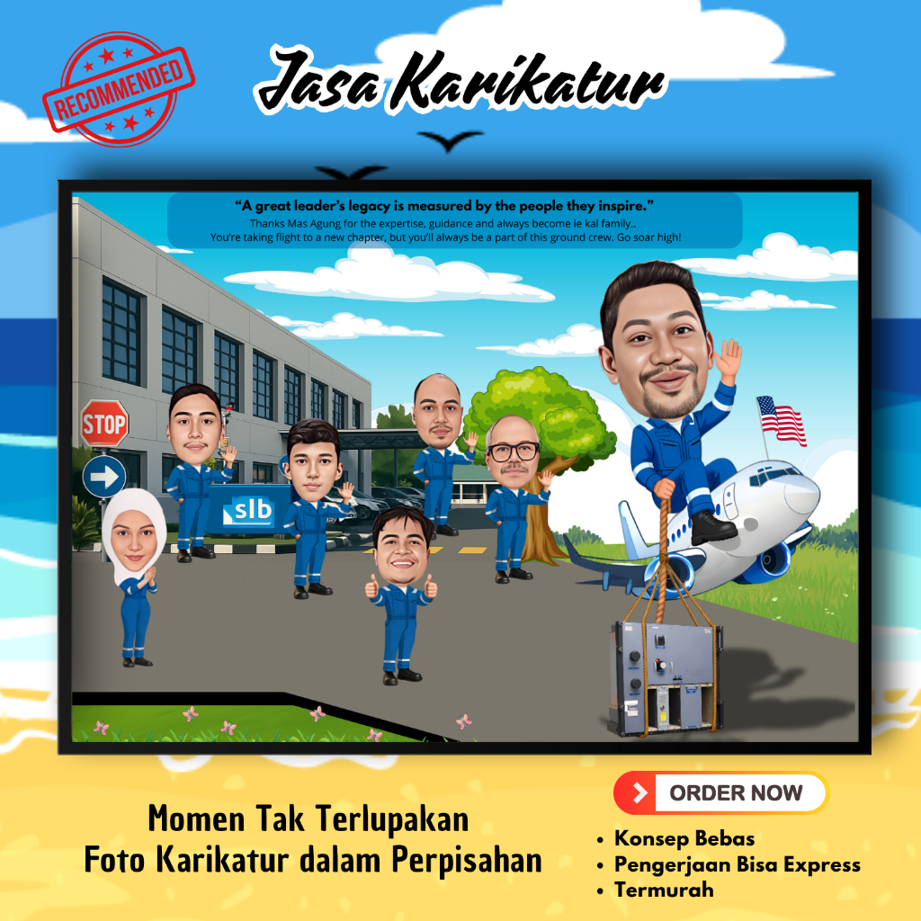 Jasa Edit Foto Karikatur ( Softfile ) | Karikatur 3D Untuk Perpisahan Rekan Kerja | Edit Foto Karika
