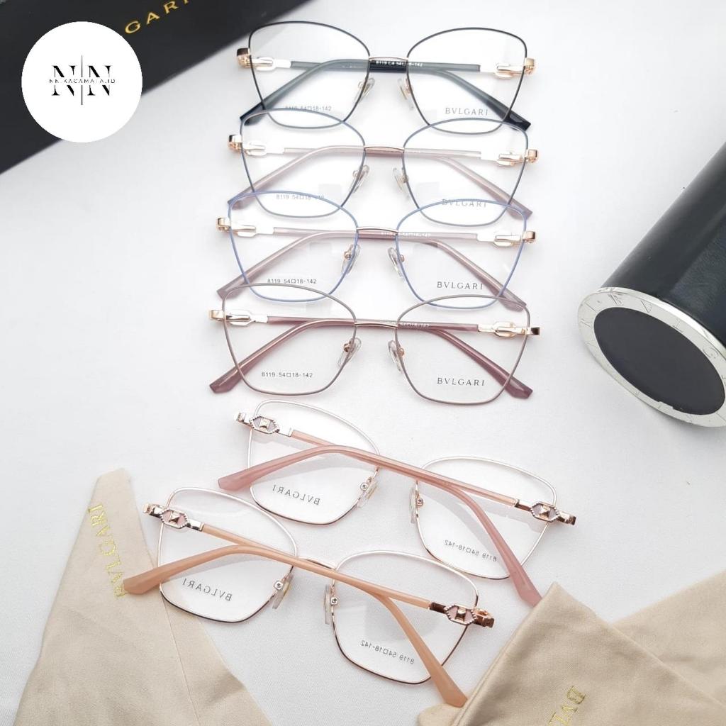 frame cat eye kotak besi wanita 8119