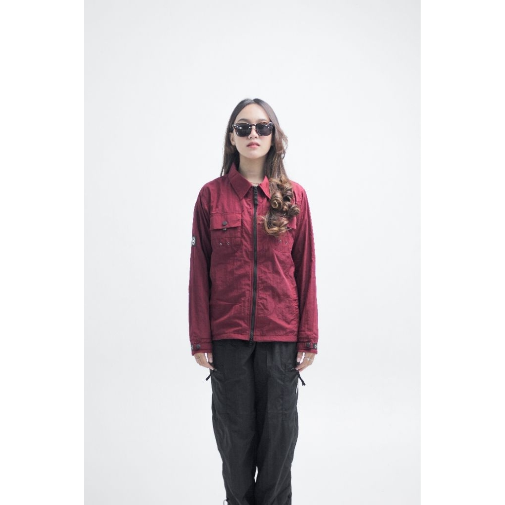 Obsessed - Connoisseur Burgundy - Overshirt Jacket - Jaket Pria Kerah Kemeja