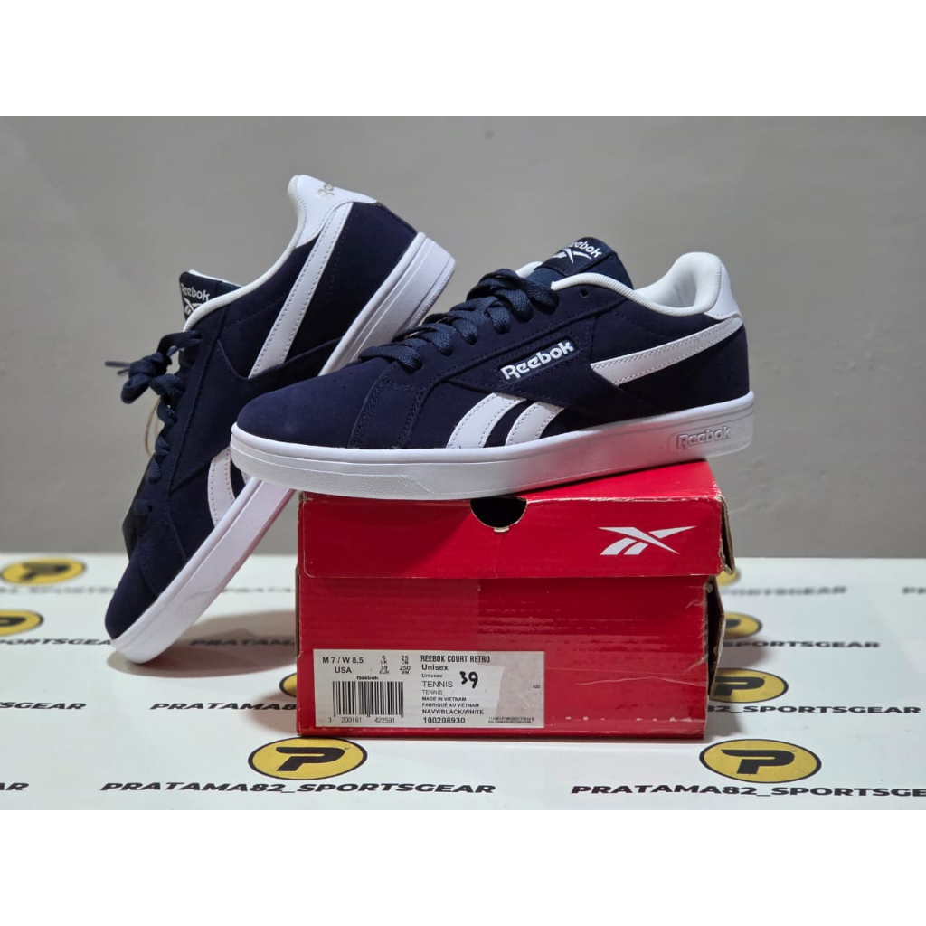 SIZE 39 ( 25 CM ) ORIGINAL ASLI REEBOK COURT RETRO SUEDE CLASSIC SEPATU PRIA CASUAL SNEAKER KULIT LE