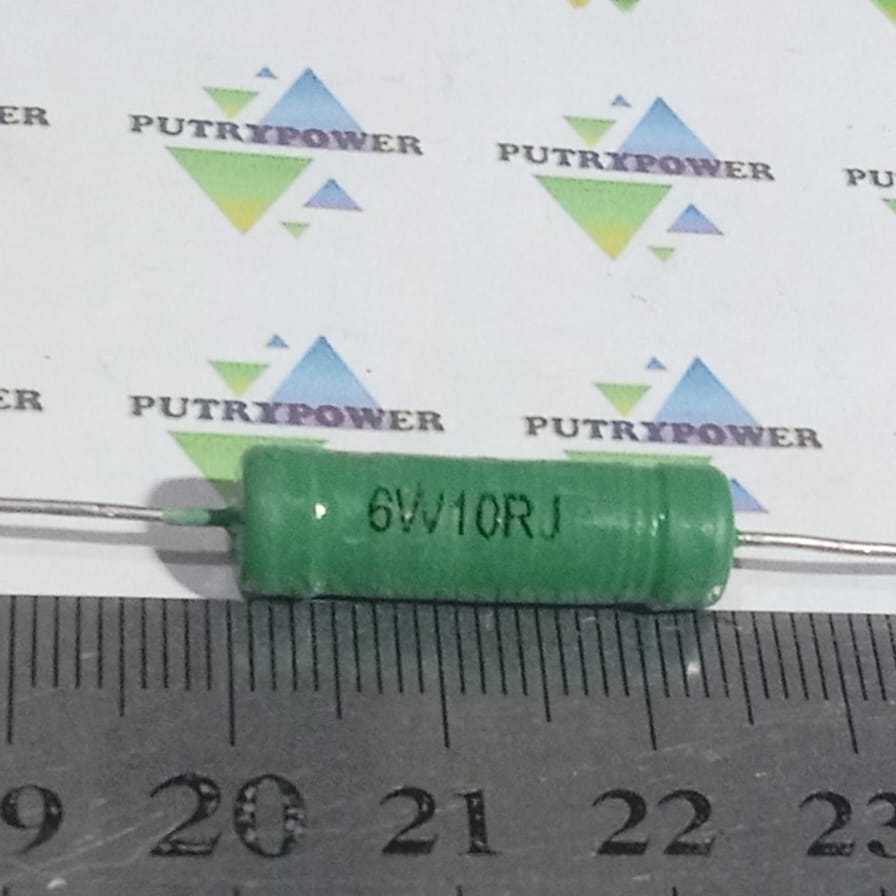 6W10RJ HIJAU 10R 6W WIREWOUND RESISTORS 10r 6watt kaki tembaga 10 ohm 6 watt resistor 10 ohm 6 watt 