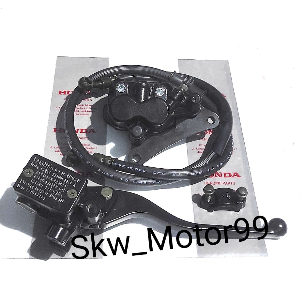 Kaliper Assy+Master Rem Atas+Selang Rem Depan Honda Megapro Lama/Old,Tiger Lama/Old