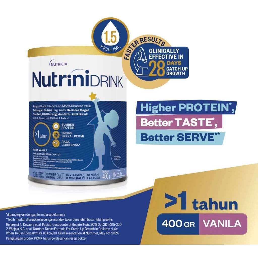 NUTRINIDRINK RASA VANILA 400 GR KALENG