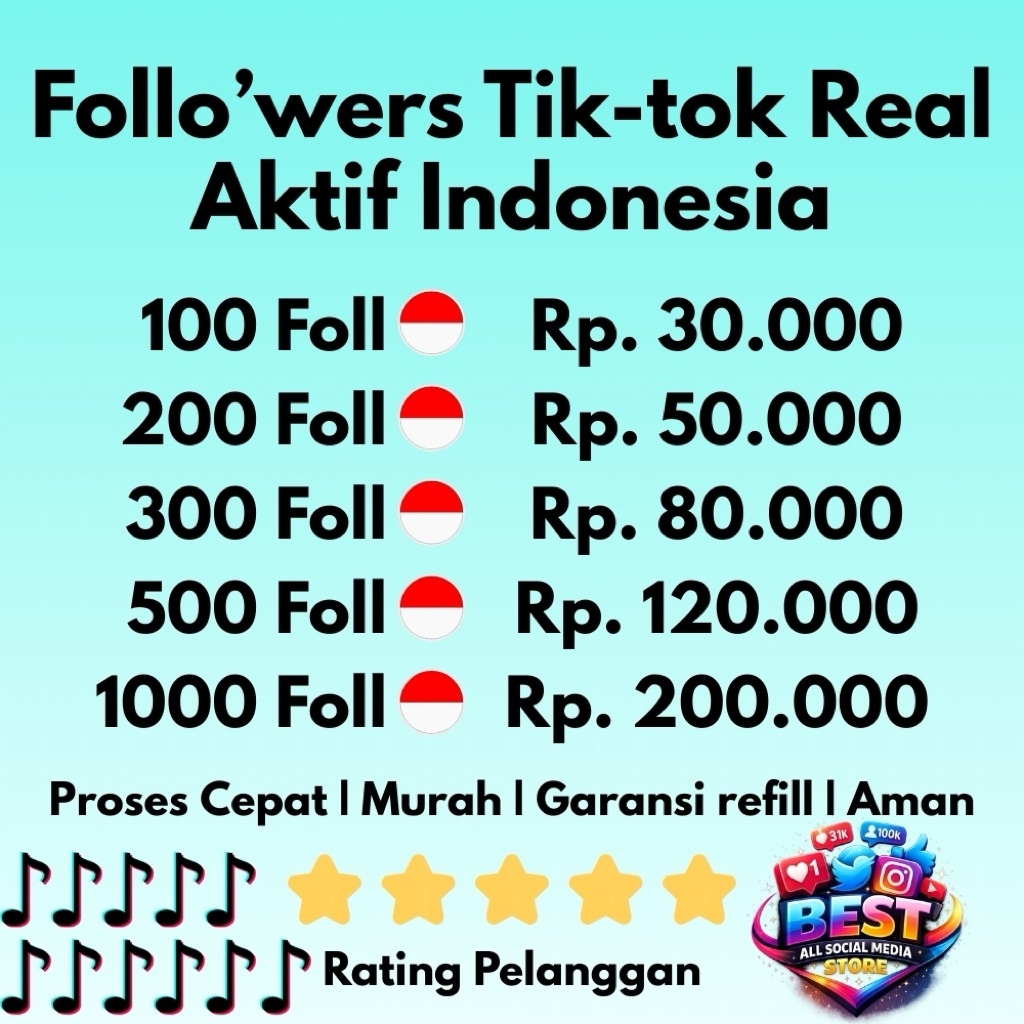 Followers TikTok Real Permanen Aktif Indonesia