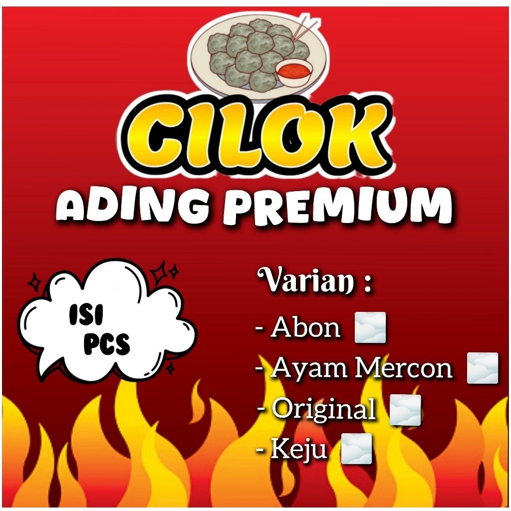 Cilok Premium isi Keju - Abon - Ayam Mercon - Original