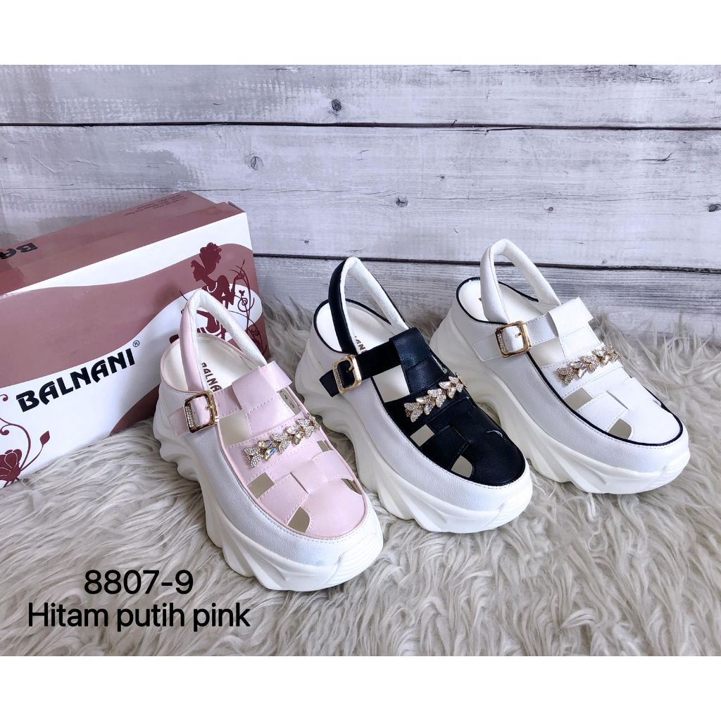 SANDAL SEPATU WEDGES SHOES SLIP ON CASUAL BALNANI ORIGINAL 8807-9
