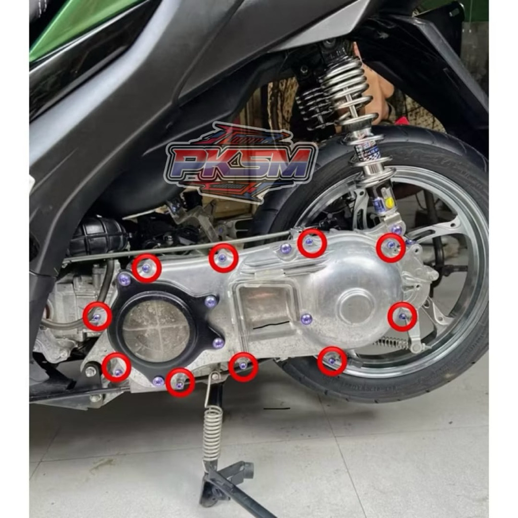 Baut Titanium Set CVT Aerox (10 Baut) Original Titanium