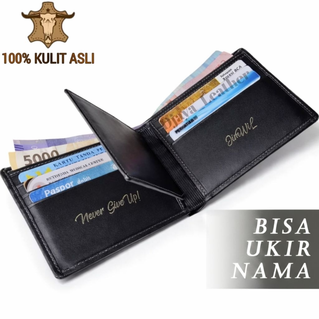 Dompet Lipat Pria Kulit Sapi Asli Dompet Cowok Kulit Asli Original