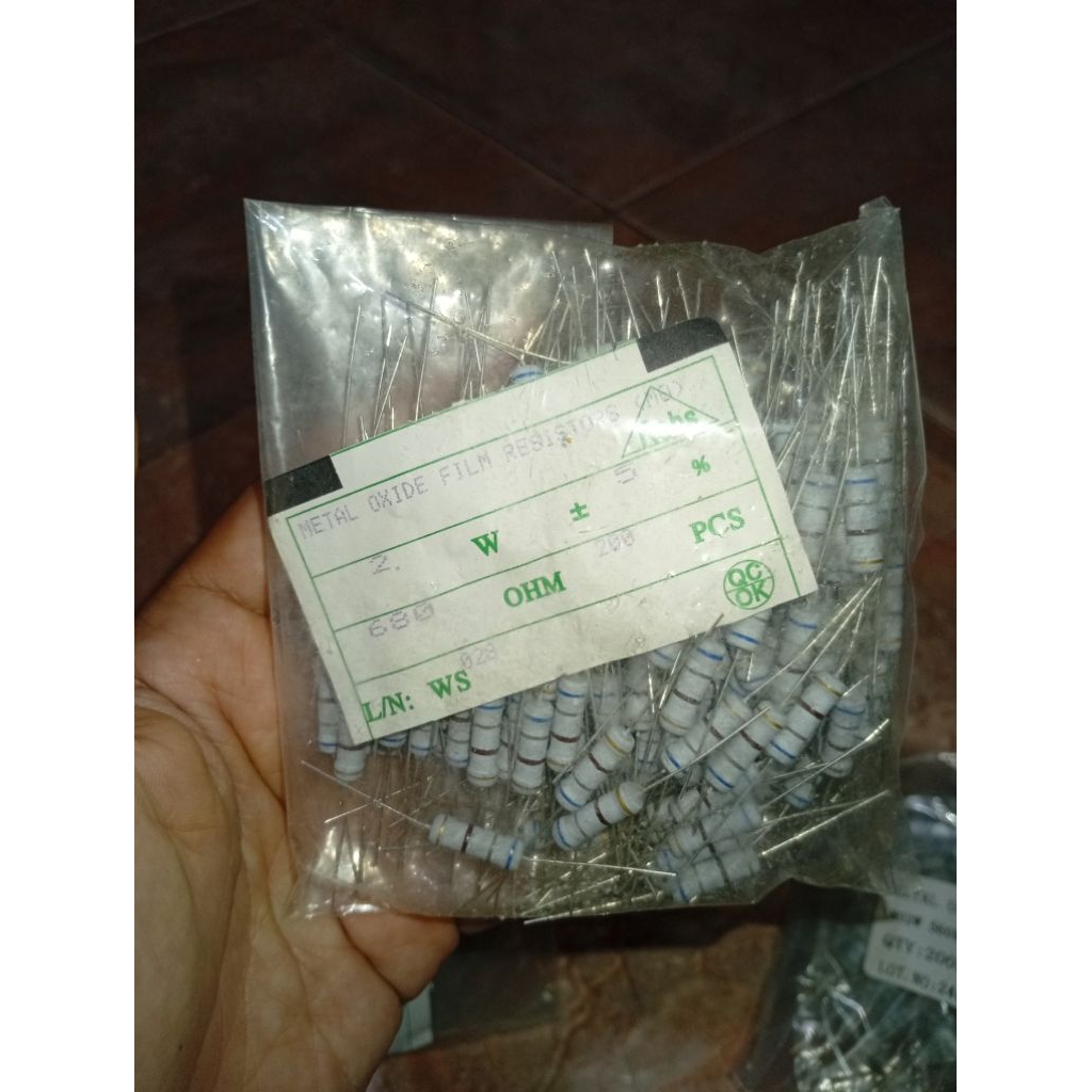 10pcs Resistor 2 watt 5%, varian 6.8R | 68R | 680R | 6K8