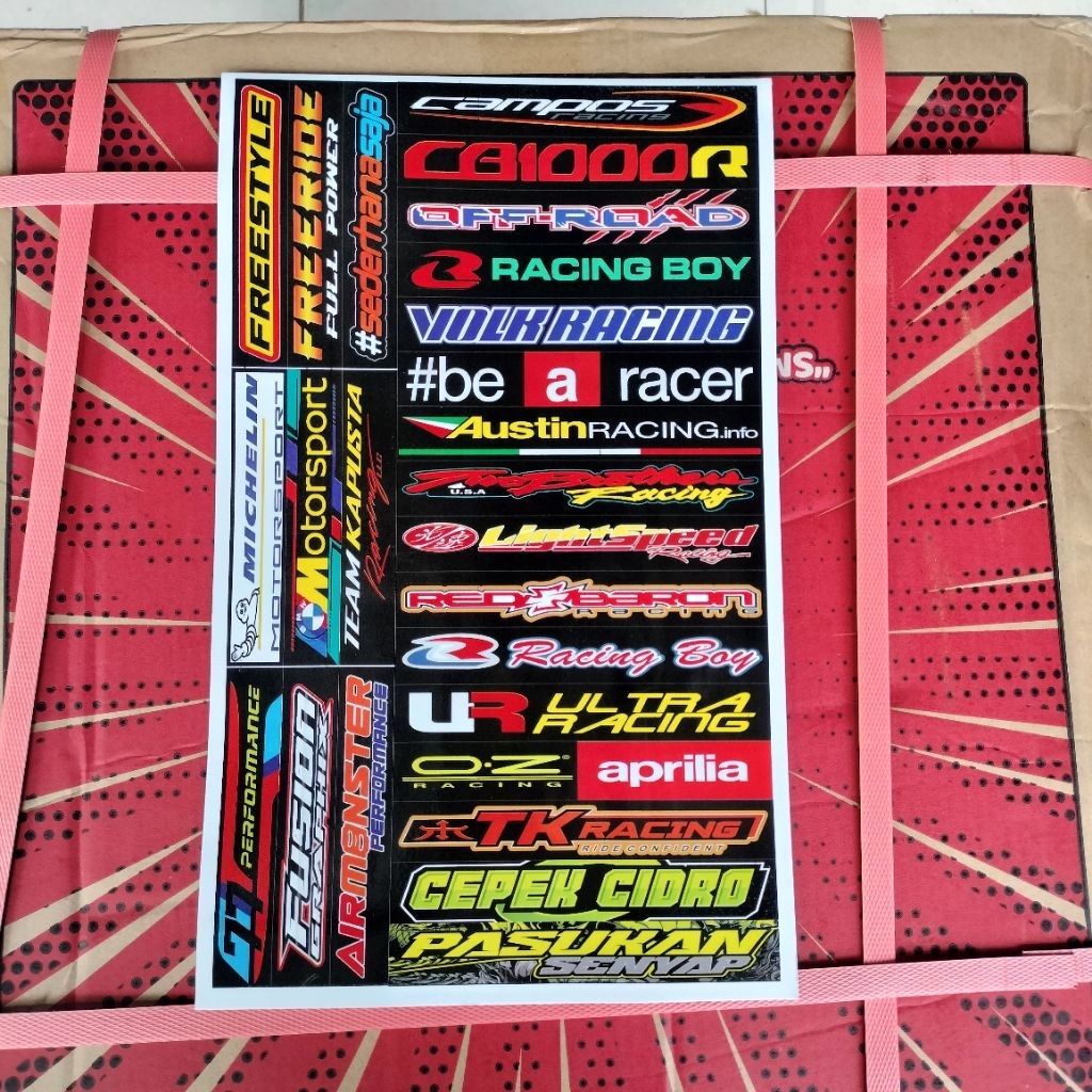 1 LEMBAR STIKER RACING / STIKER RACING BOY