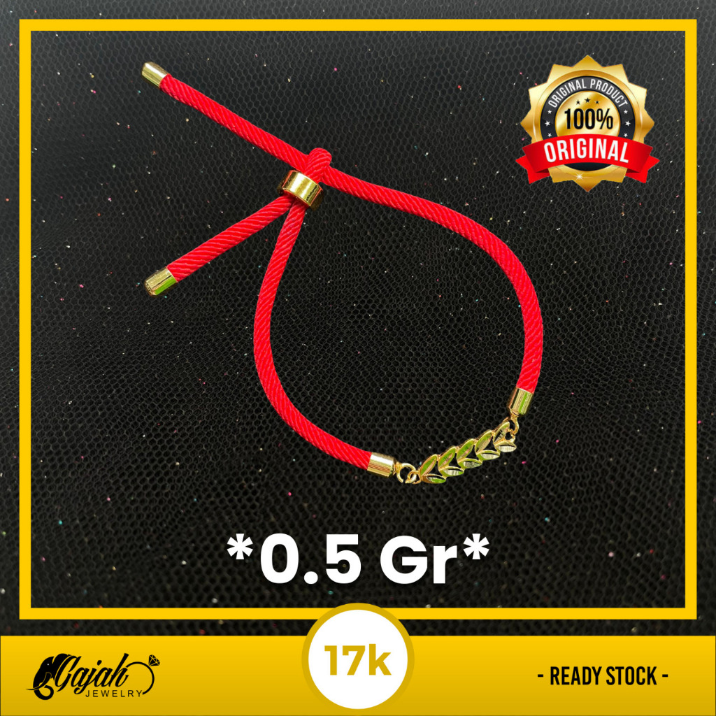 Gelang Tali Daun Emas 17K - Toko Emas Gajah - 0.5 Gram, 0.65 Gram, 0.7 Gram 8227