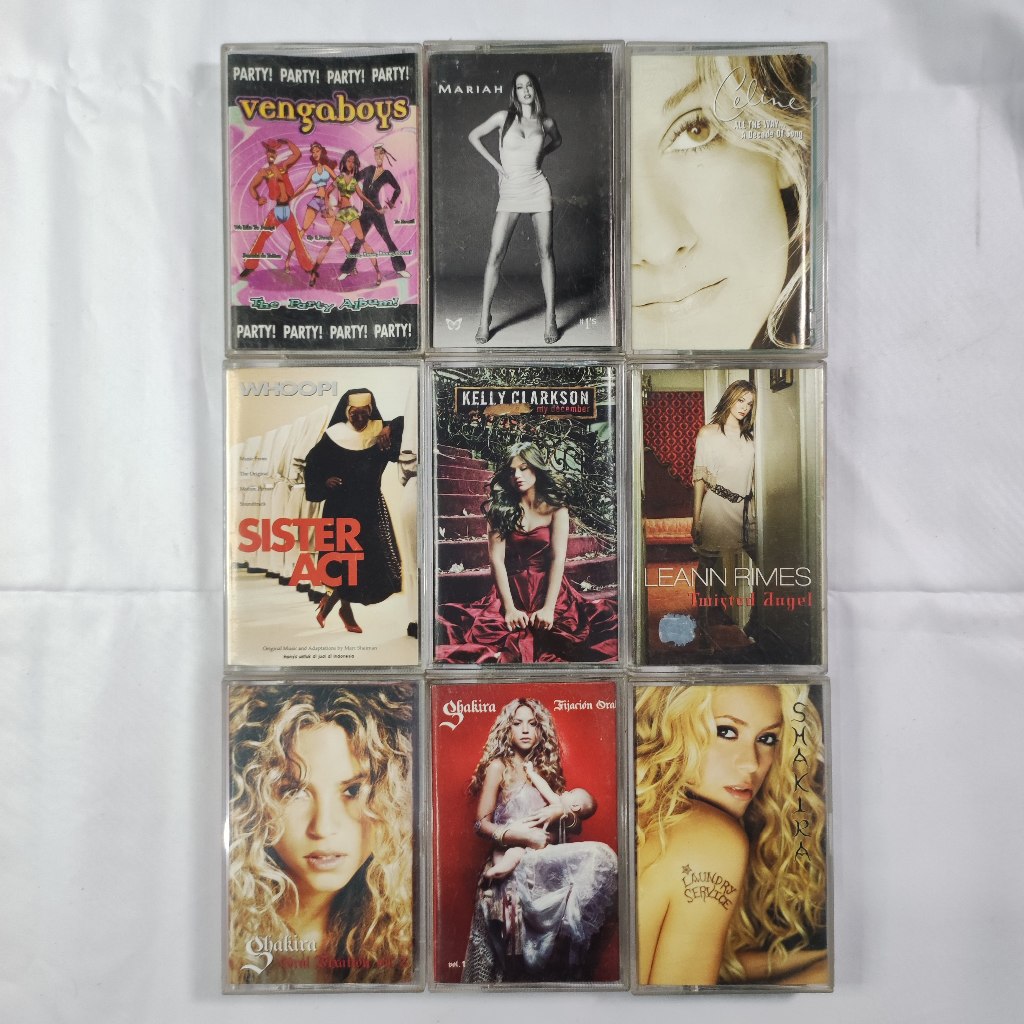 Kaset Pita Shakira Mariah Carey Celine Dion Kelly Clarkson Leann Rimes Sister Act Vengaboys Barat We