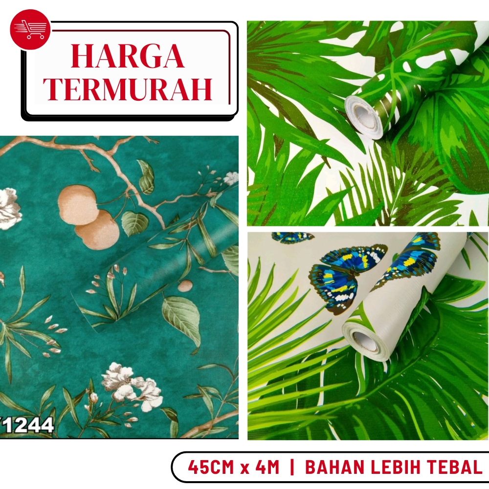 PROMO TERBAIK - Wallpaper Dinding Ruang Tamu Motif Daun Wallpaper Daun Wallpaper Dinding Motif Alam