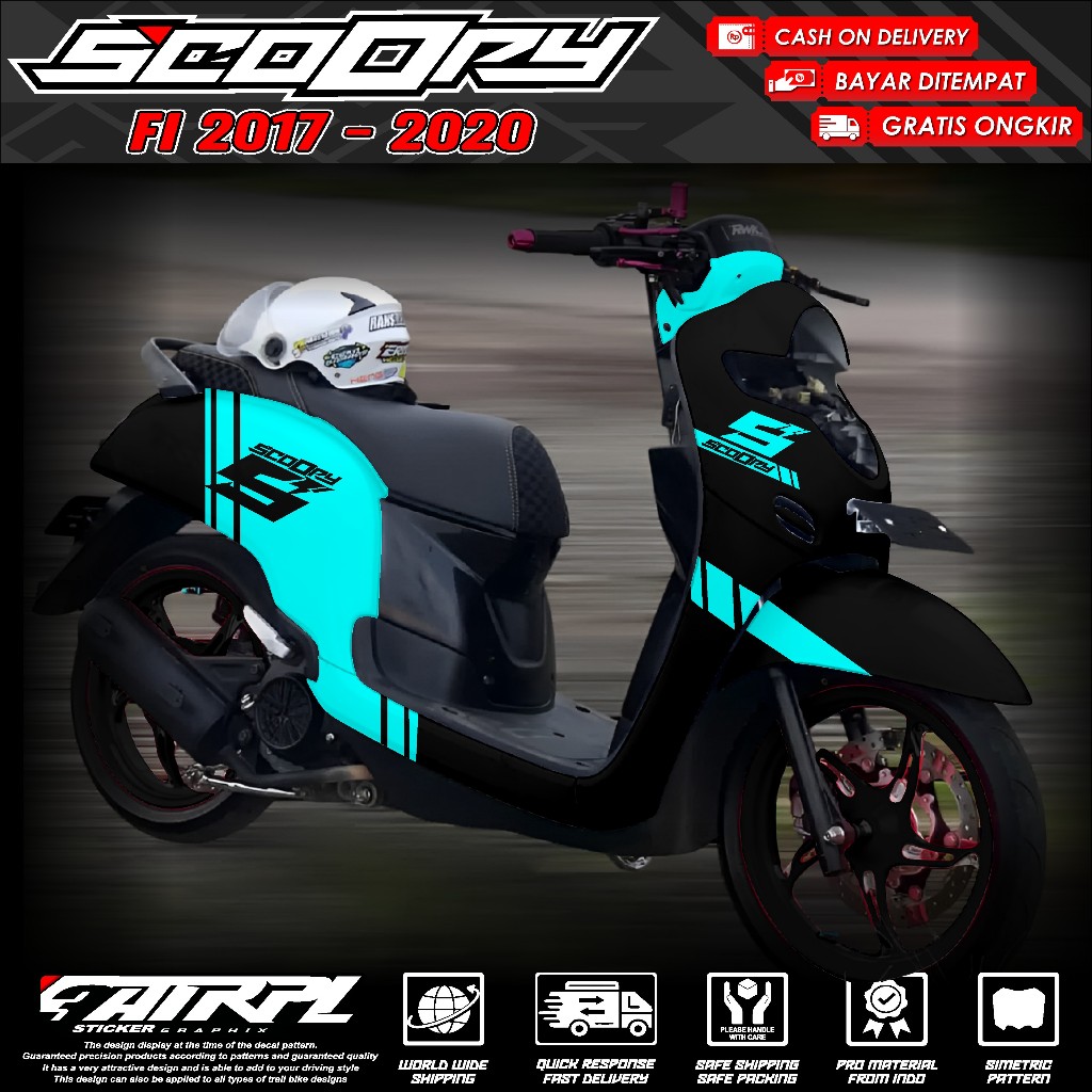 Decal Sticker Scoopy 2017 2018 2019 2020 decal scoopy full body Full Blok Sticker Scoopy Dekal New F